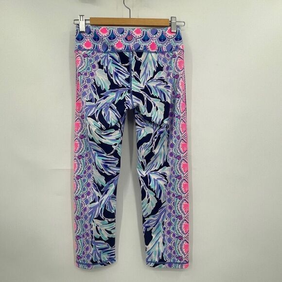 Lilly Pulitzer Multicolor Luxletic Flock Together Crop Leggings Size Small - Picture 4 of 8